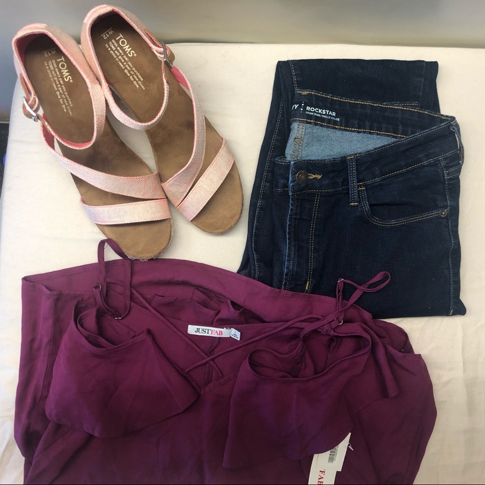 Wedges jeans top